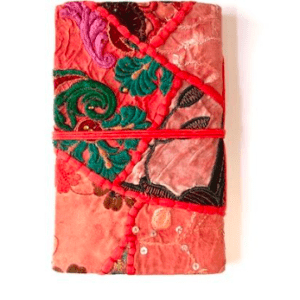 fair-trade human trafficking red patchwork journal