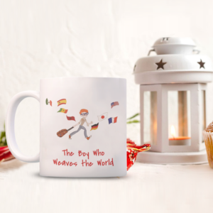 The Boy Who Weaves the World Red Mug